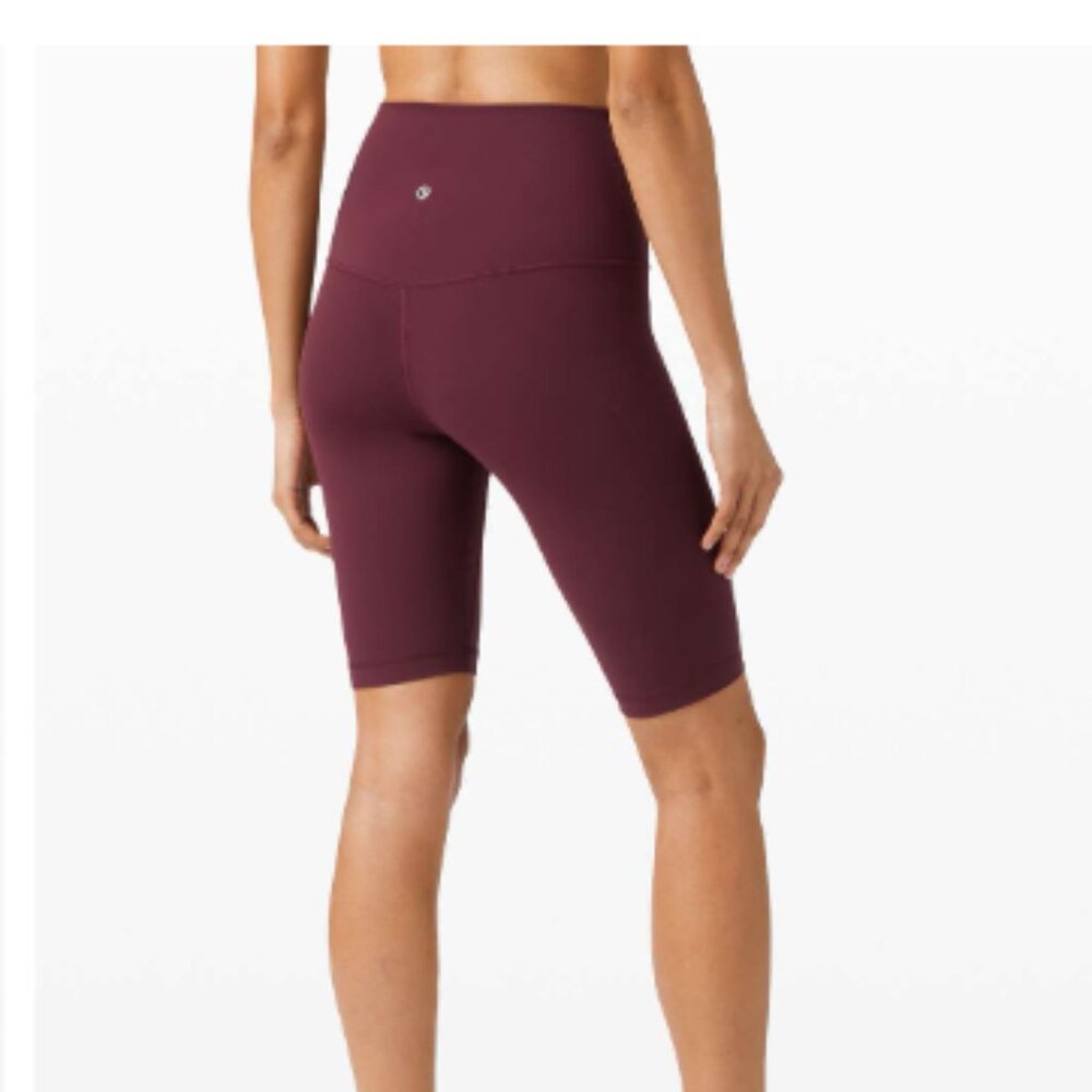 Lululemon Align Super High Rise Short *10" Cassis Wine W7BHUS Yoga Workout Sz 4